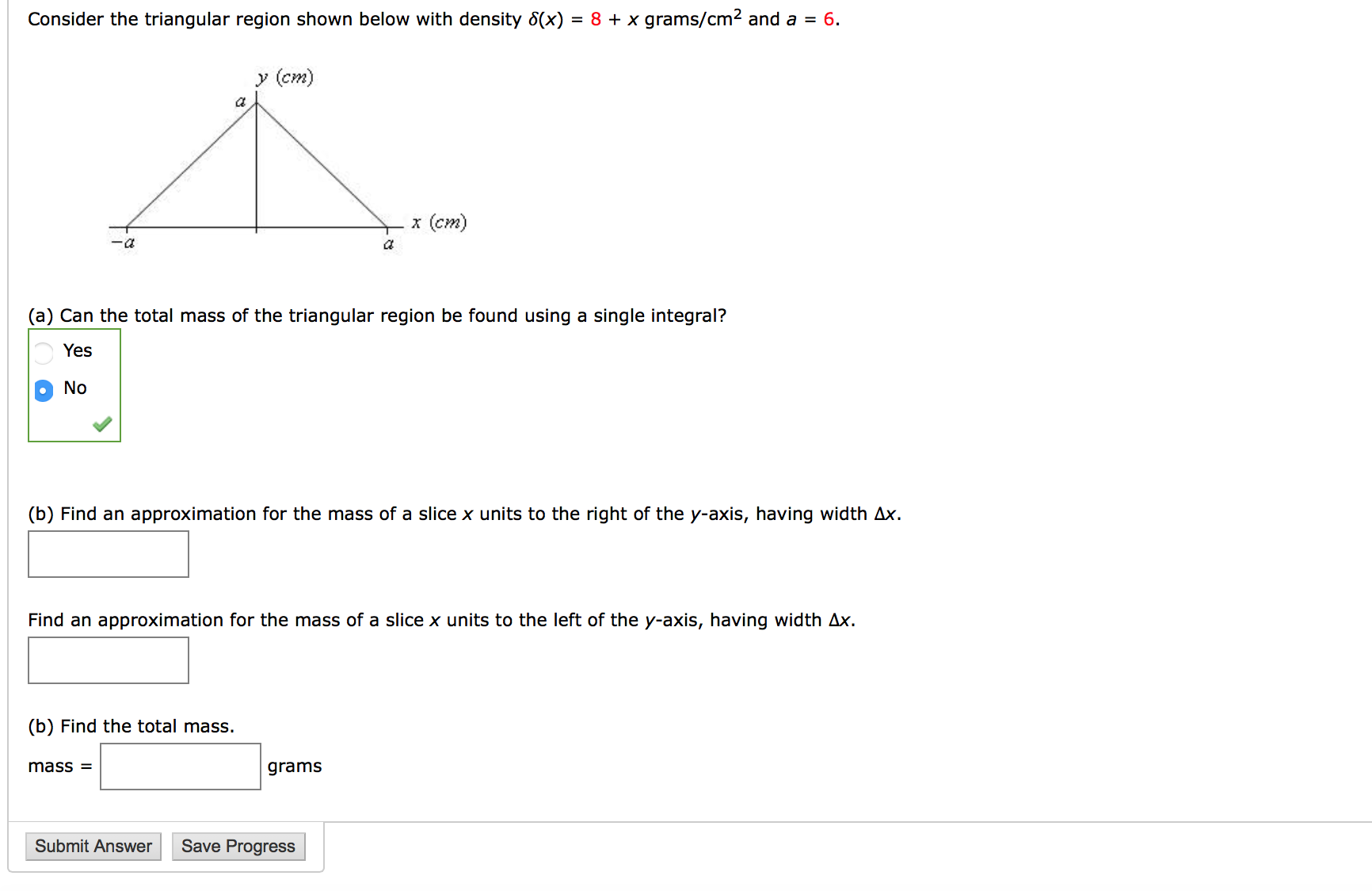 Solved Consider the triangular region shown below with | Chegg.com