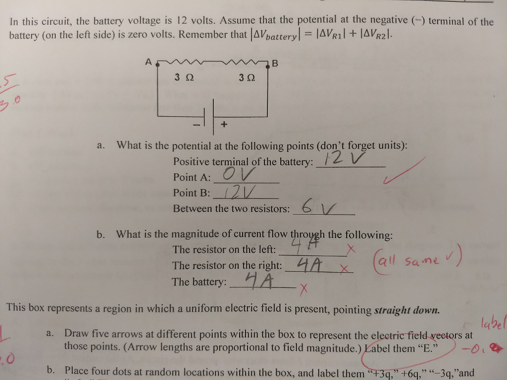 Solved In this circuit, the battery voltage is 12 volts.