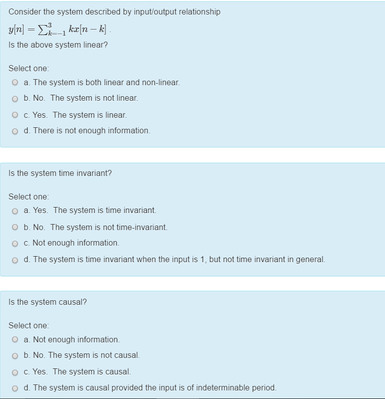 Solved Consider the system described by input/output | Chegg.com