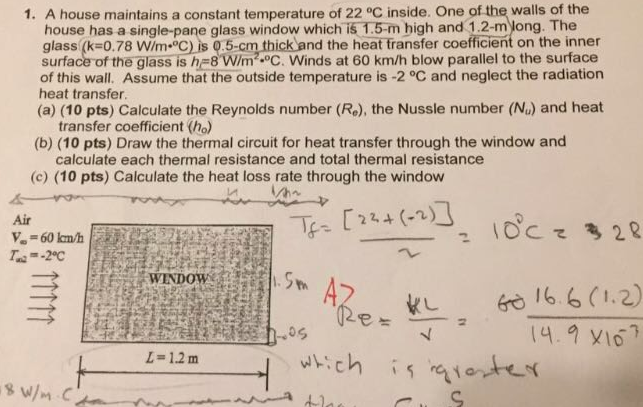 Solved 1. A house maintains a constant temperature of 22 °C | Chegg.com