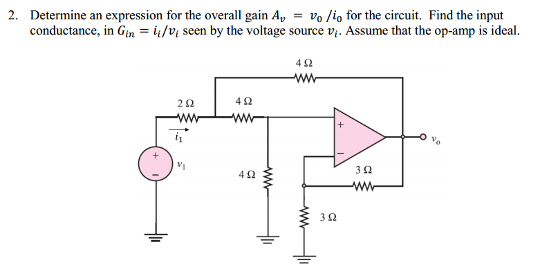 Solved Determine an expression for the overall gain A_v = | Chegg.com