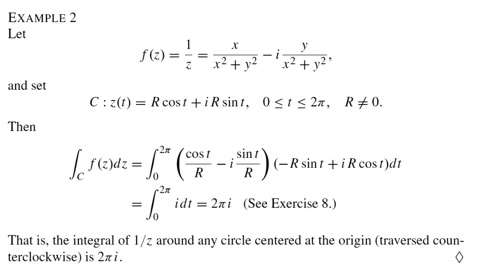 Solved Evaluatele f where f(z)=1/ Why is the result | Chegg.com