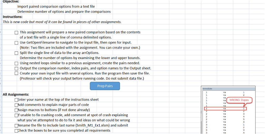 Vba homework help