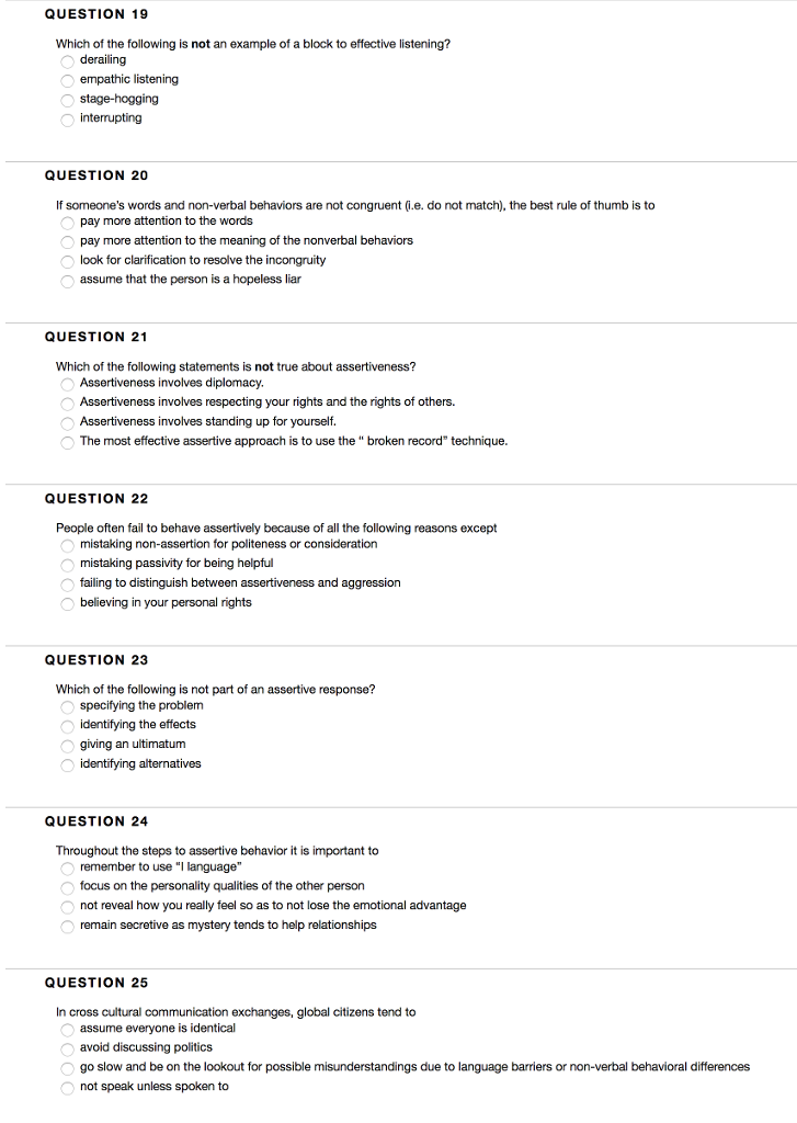 QUESTION 19 Which of the following is not an example