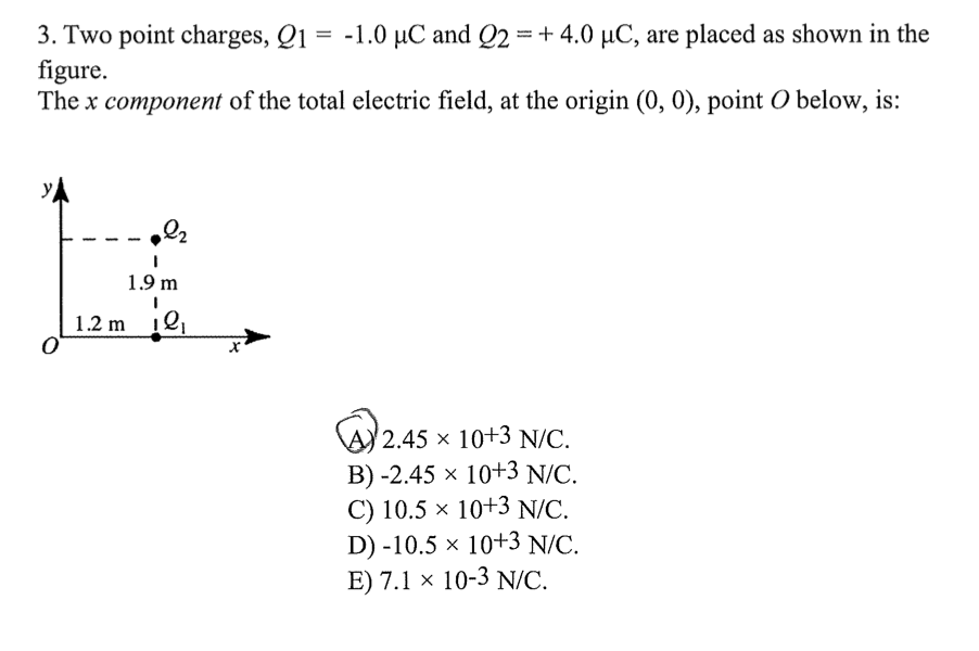 Solved Two Point Charges, Q1=-1.0 And Q2=+=+4.0, Are Placed | Chegg.com