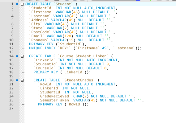 1-e-reate-table-student-studentid-int-not-null-auto-chegg