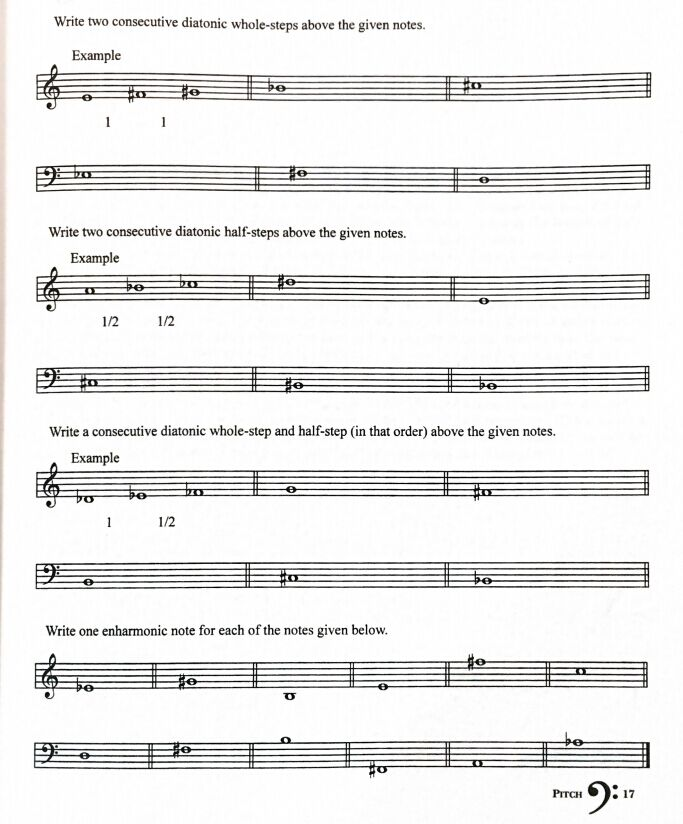 write two consecutive diatonic wholesteps above the