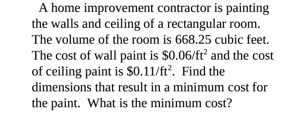 Solved A Home Improvement Contractor Is Painting The Walls Chegg