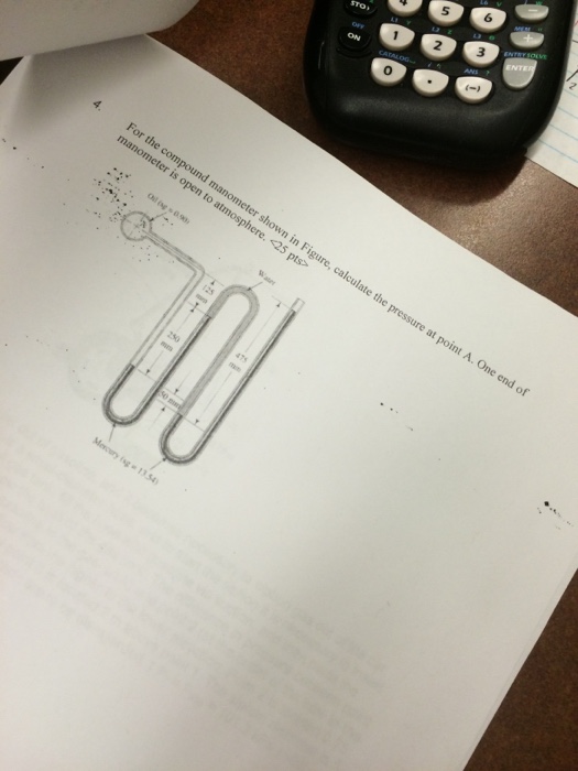Solved For the compound manometer shown in Figure, calculate | Chegg.com