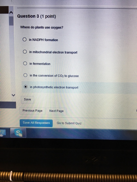 Solved Where do plants use oxygen? in NADPH formation in