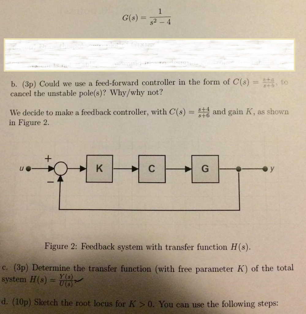 Solved G(s) = 1/s^2 - 4 Could we use a feed-forward | Chegg.com