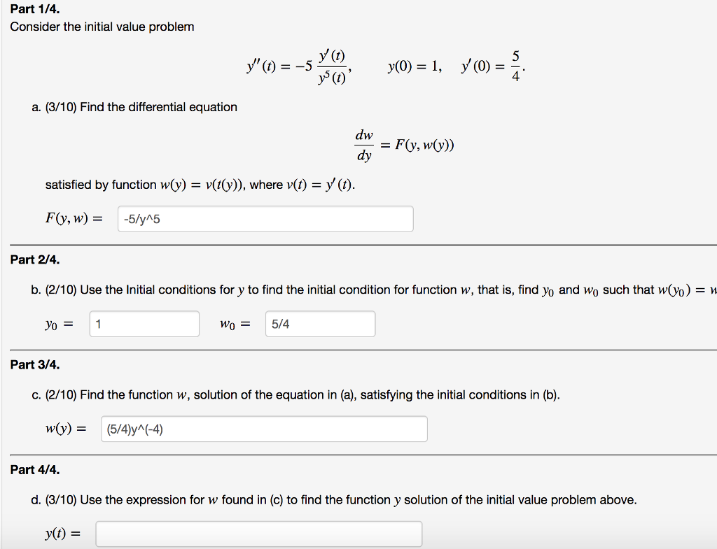 Solved Part 1/4. Consider the initial value problem 4 a. | Chegg.com