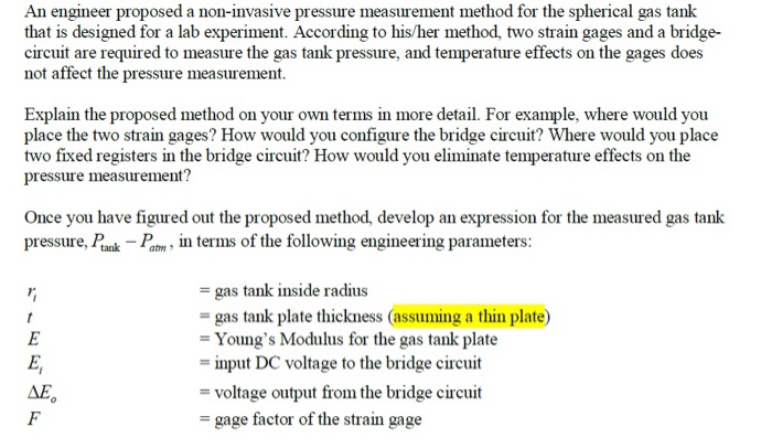 Solved An Engineer Proposed A Non-invasive Pressure 