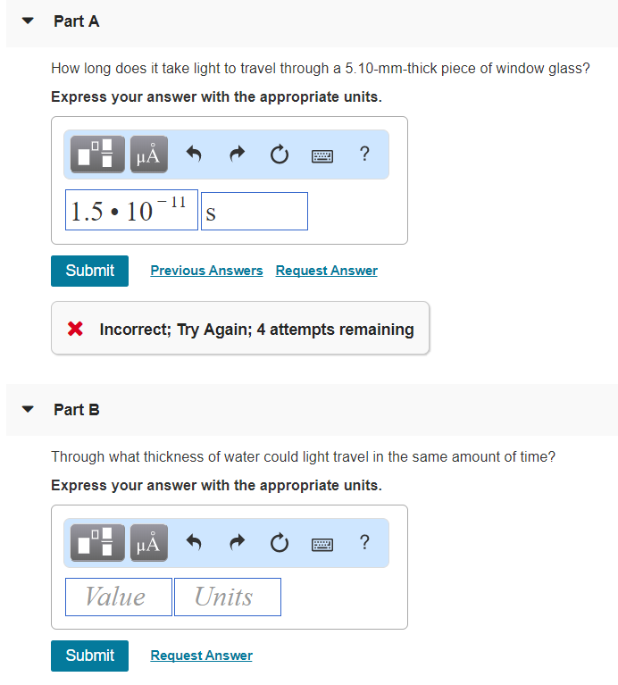 Solved How long does it take light to travel through a