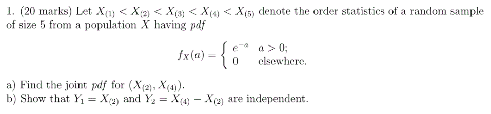 Solved 1. (20 marks) Let X)