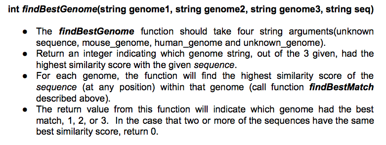 Solved Part 3 - Find best matching genome for a given | Chegg.com