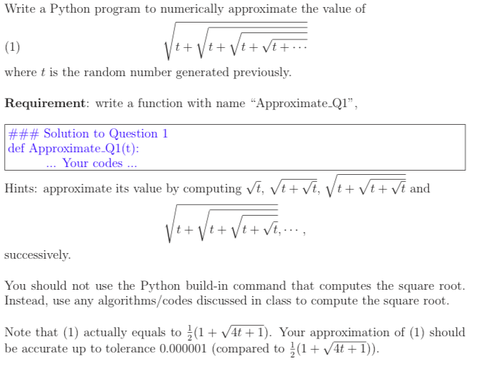 Solved I am looking for the python code to this using either | Chegg.com image.