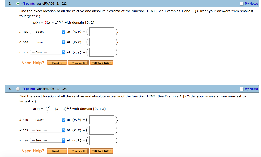 Solved Find the exact location of all the relative and