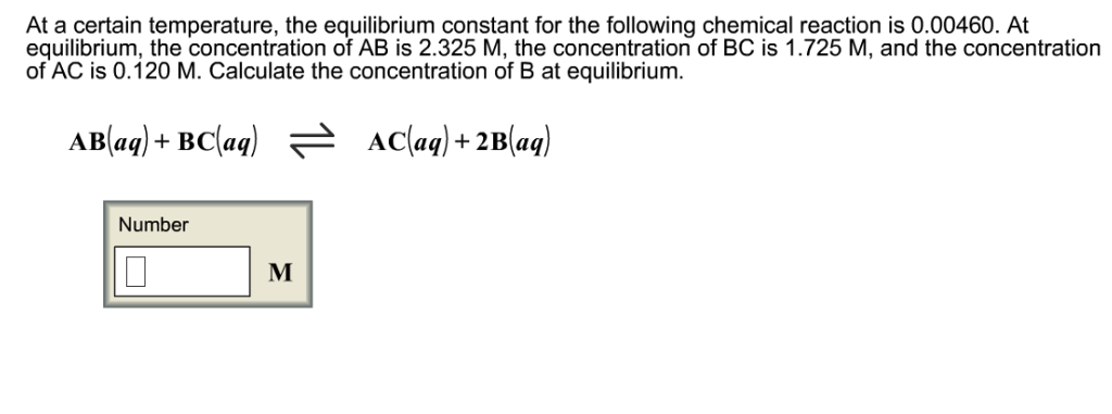 Solved At a certain temperature, the equilibrium constant | Chegg.com