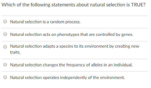 why is the overall process of natural selection non random