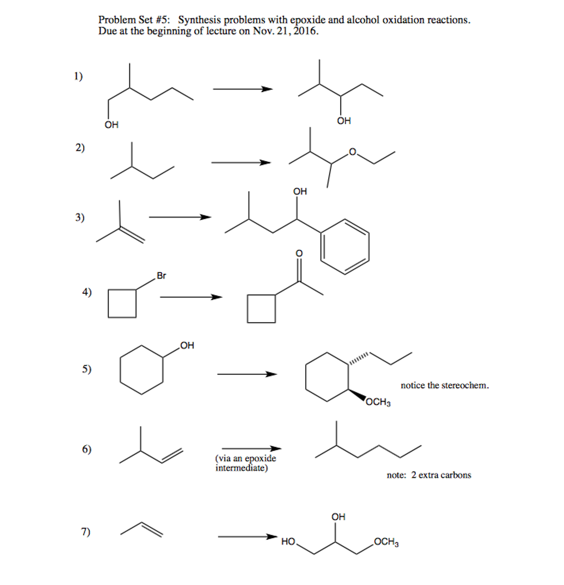 Solved Synthesis problems with epoxide and alcohol oxidation | Chegg.com