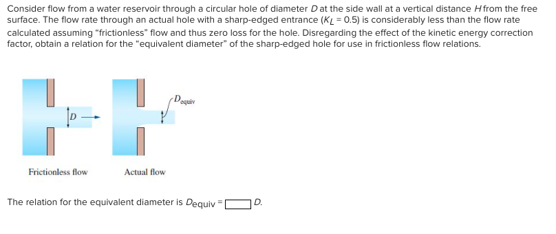 Solved Consider flow from a water reservoir through a | Chegg.com