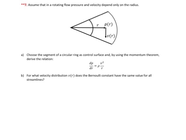 Solved Assume that in a rotating flow pressure and velocity | Chegg.com