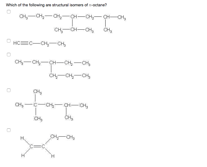 Solved Which of the following are structural isomers of | Chegg.com