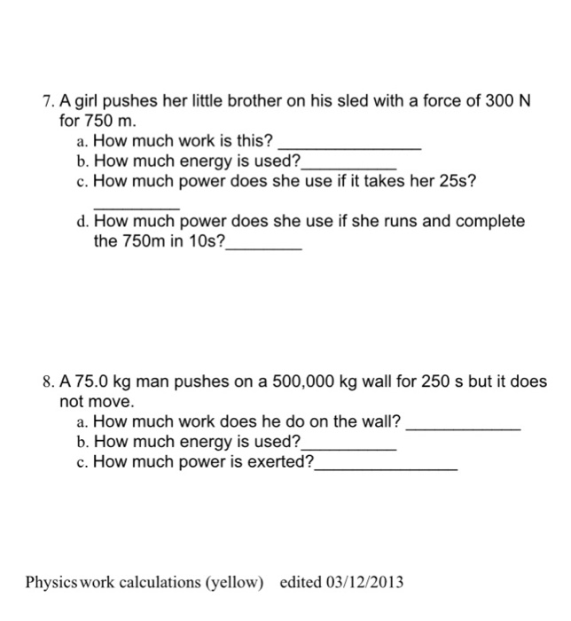 Solved A girl pushes her little brother on his sled with a