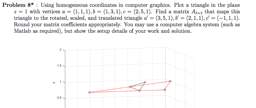 Solved Problem 8 Using Homogeneous Coordinates In Computer Chegg Solved Problem 8 Using Homogeneous Coordinates In Computer Chegg