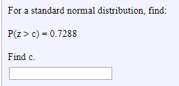 Solved For a standard normal distribution find P z c Chegg