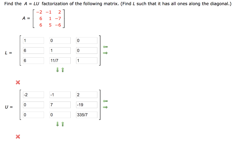 Solved Find the A = LU factorization of the following | Chegg.com