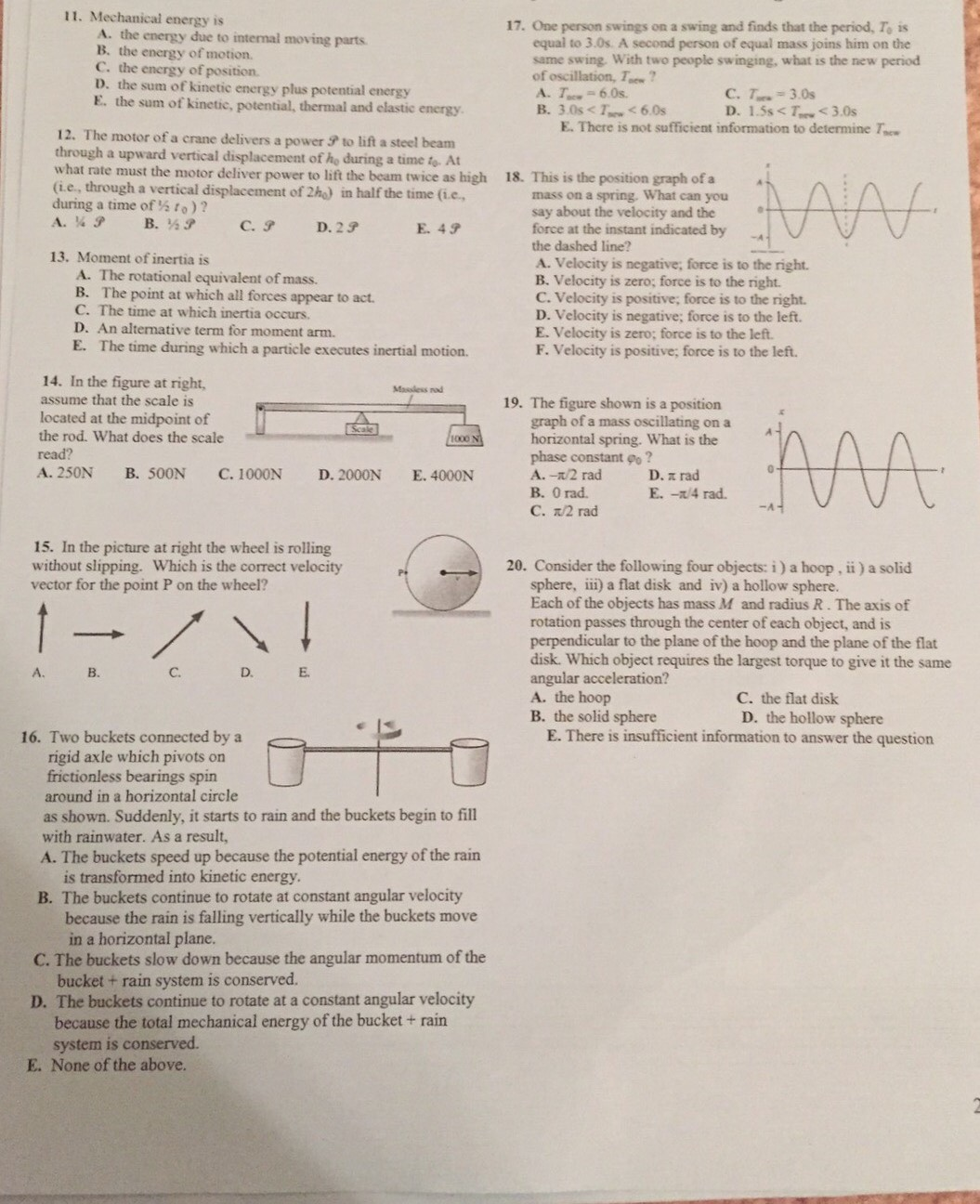 Solved Mechanical energy is the energy due to internal