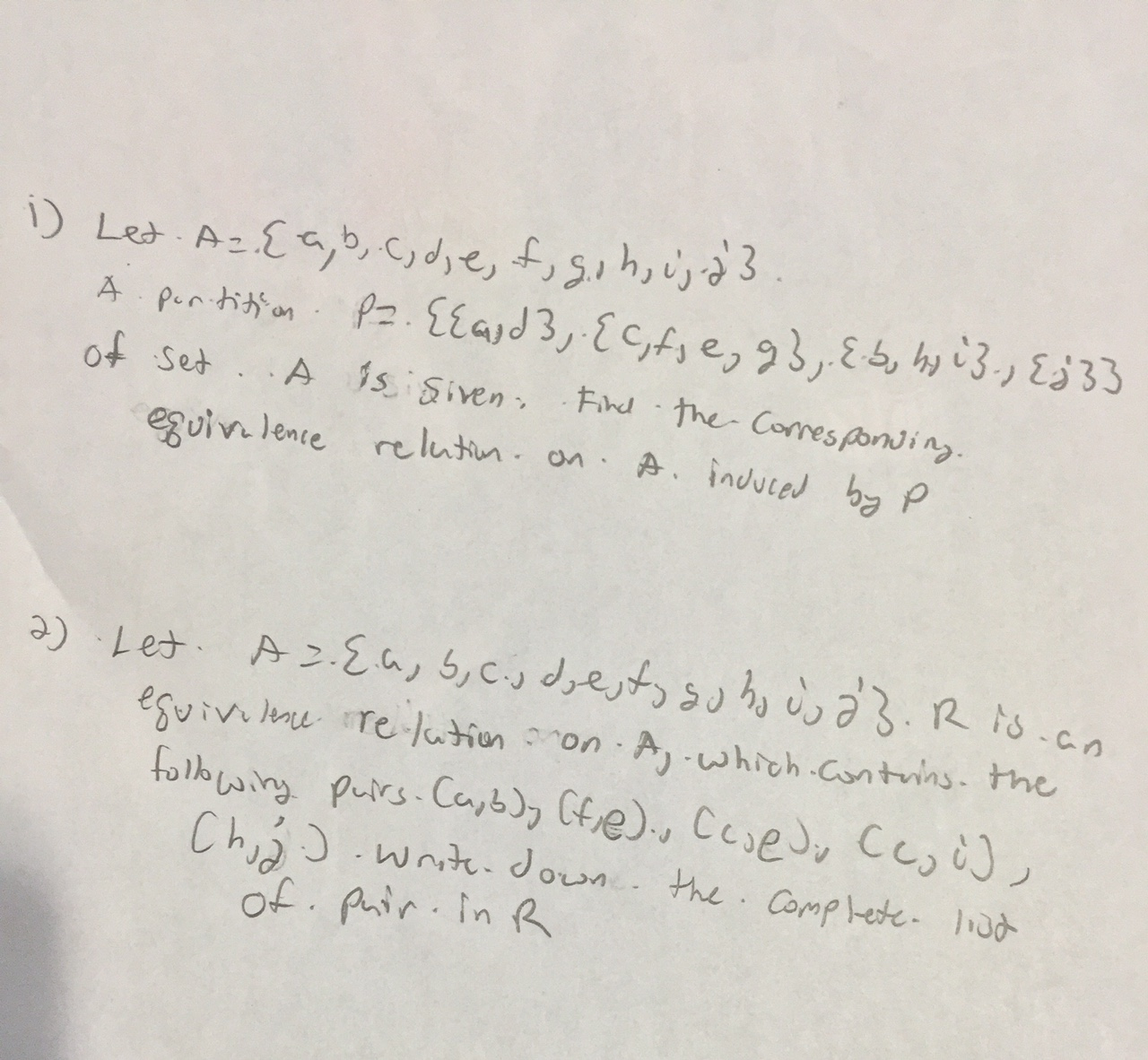 Solved Let A = {a,b,c,d,e,f,g,h,i,j} A Function F= {{a,d}, | Chegg.com