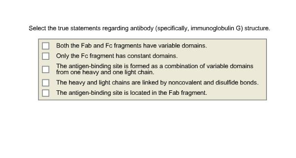 Select the true statements regarding antibody | Chegg.com
