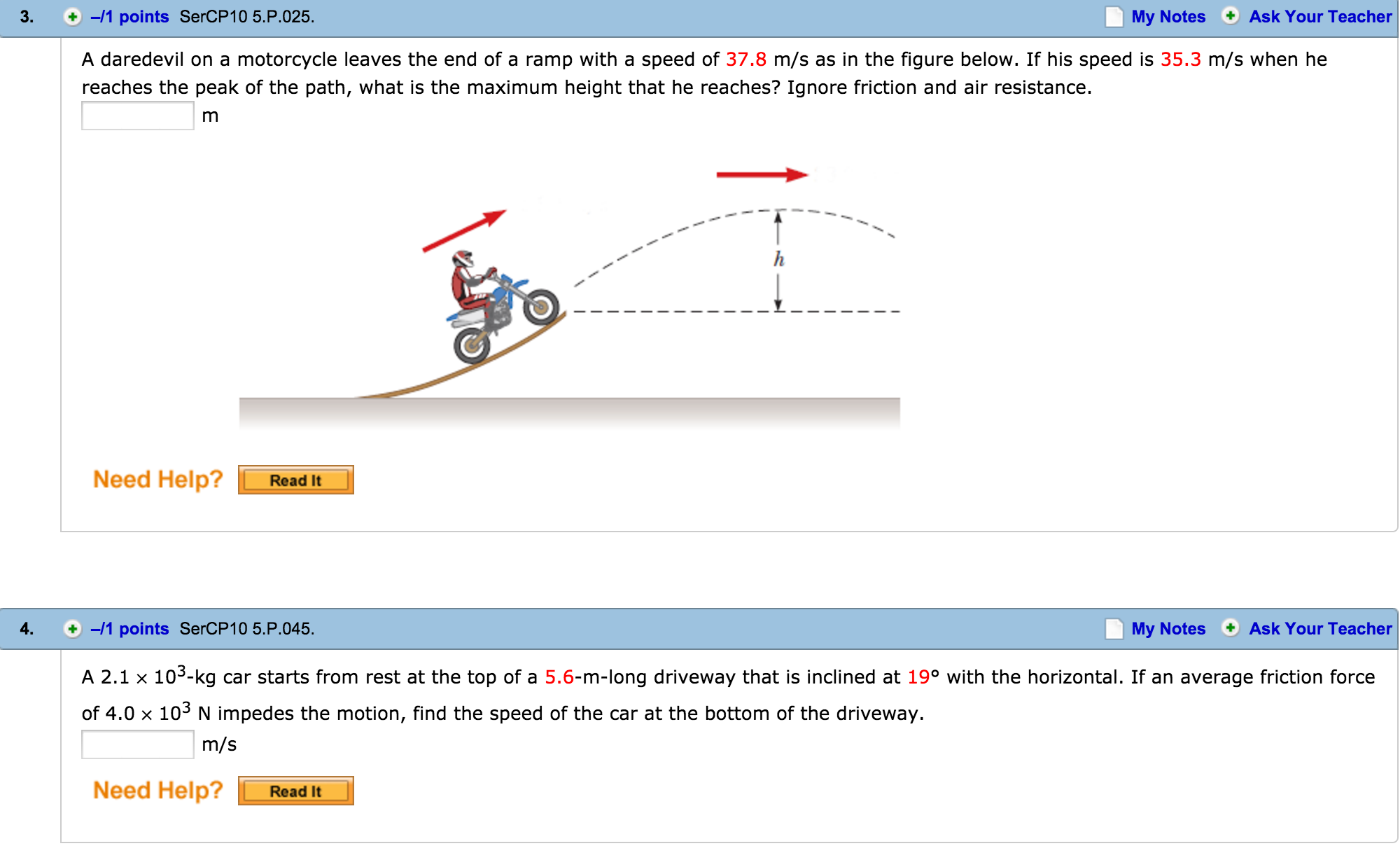 solved-a-daredevil-on-a-motorcycle-leaves-the-end-of-a-ramp-chegg