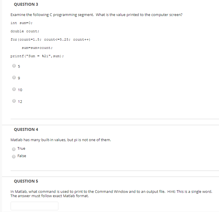 Solved QUESTION 3 Examine the following C programming | Chegg.com