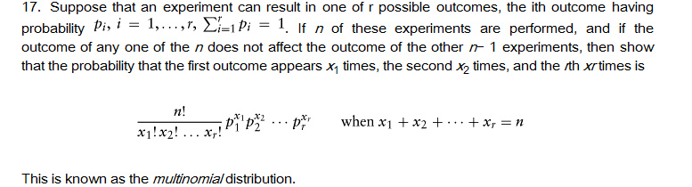 Solved Suppose that an experiment can result in one of r | Chegg.com