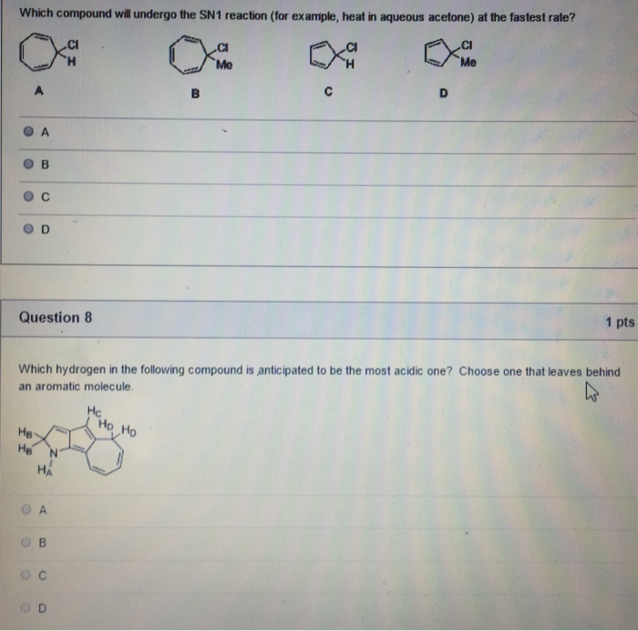 Solved Which compound will undergoes the SN 1 reaction (for | Chegg.com