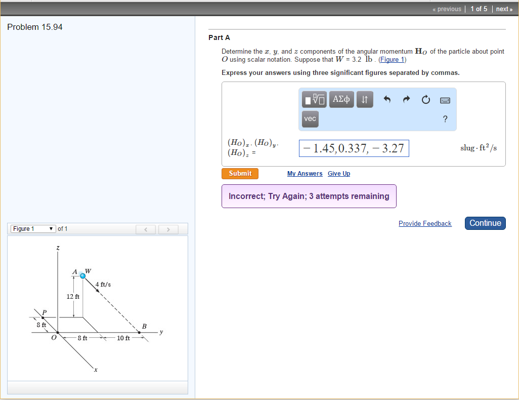 Solved Determine the x, y, and z components of the angular | Chegg.com