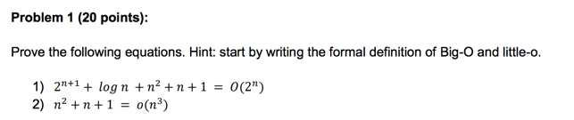 Solved Problem 1 (20 points): Prove the following equations. | Chegg.com