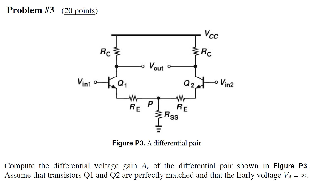 Solved Compute the differential voltage gain A_v of the