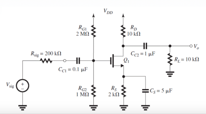 Solved The MOSFET Common source Amplifier Shown Here Has Gm Chegg