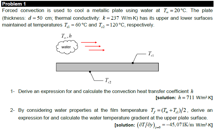 Solved Problem 1 Forced convection is used to cool a | Chegg.com