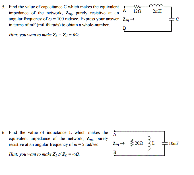Solved Find the value of capacitance C which makes the