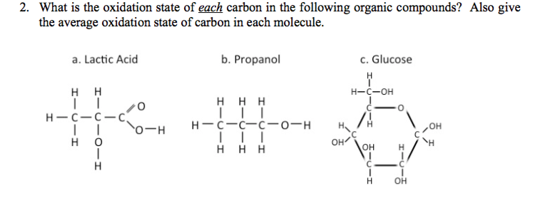 Solved 2 What Is The Oxidation State Of Each Carbon In The