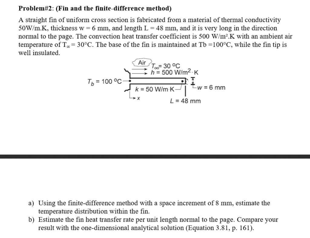 Solved A Straight Fin Of Uniform Cross Section Is Fabricated | Chegg.com