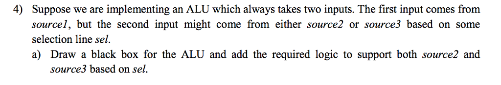 Solved Suppose We Are Implementing An ALU Which Always Takes | Chegg.com