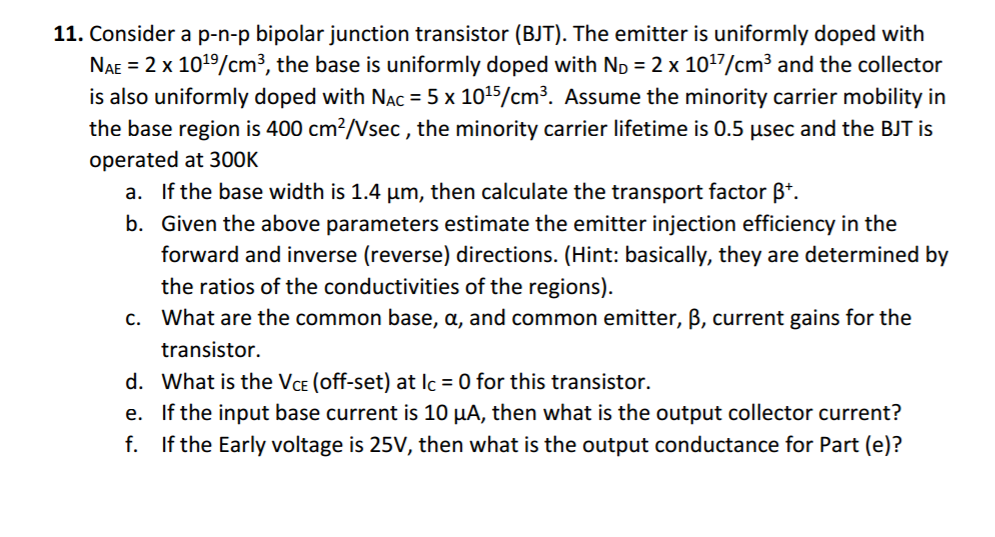 consider-a-p-n-p-bipolar-junction-transistor-bjt-chegg