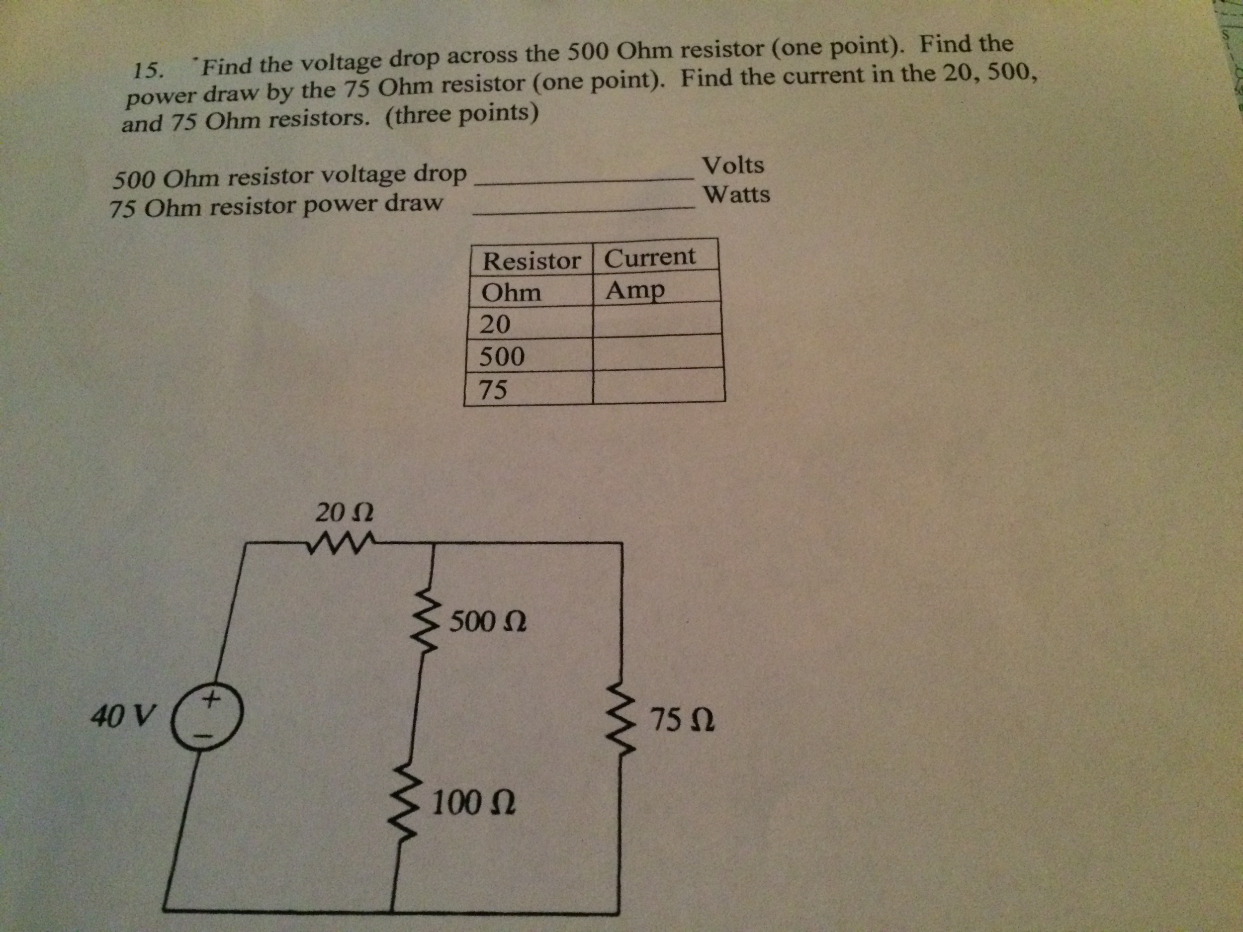 Voltage drop using resistor